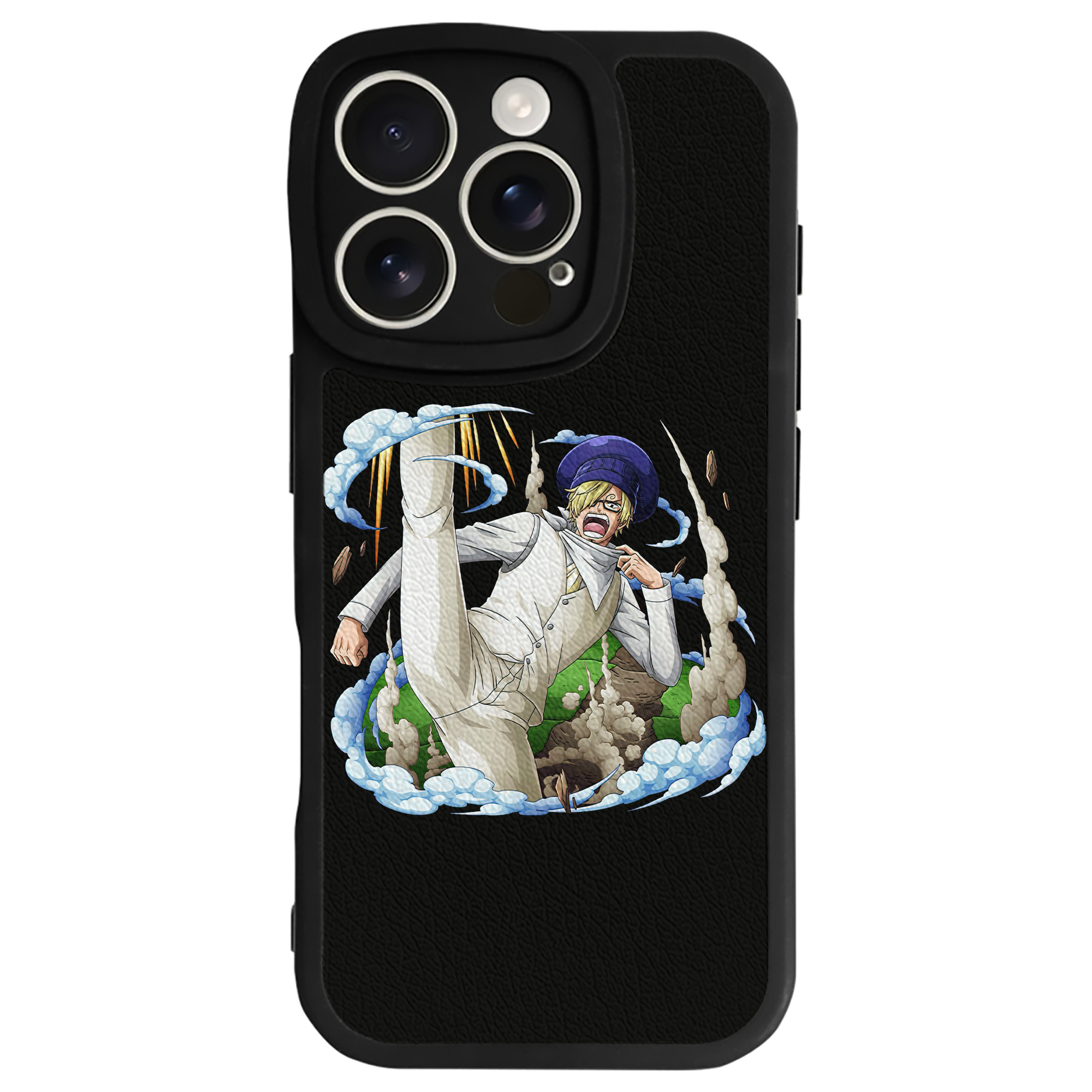 （画像用） ワンピース サンジ ONE PIECE Sanji 【iPhone 16シリーズ対応】シリコンスマホケース（レザー調） 材質：シリコン